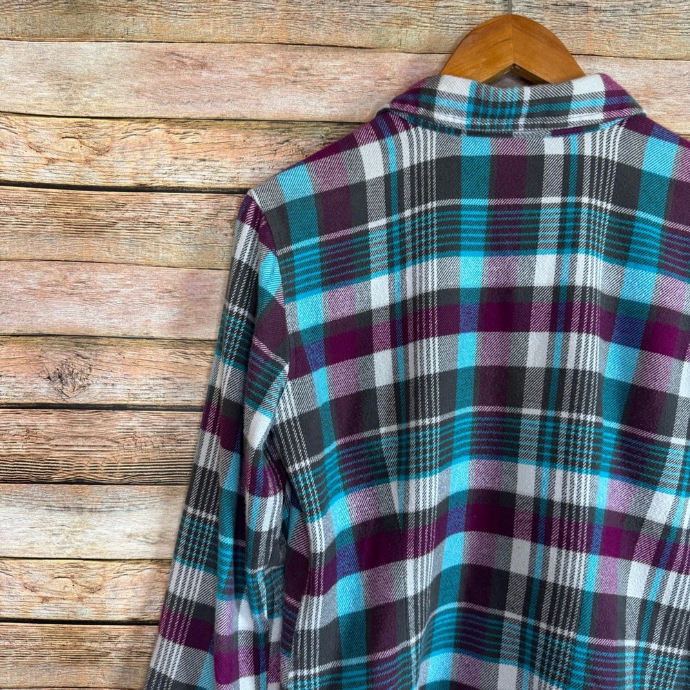 Patagonia Women's Long Sleeved Fjord Flannel in Bay Laurel Forge Grey Size 4 - Picture 9 of 9